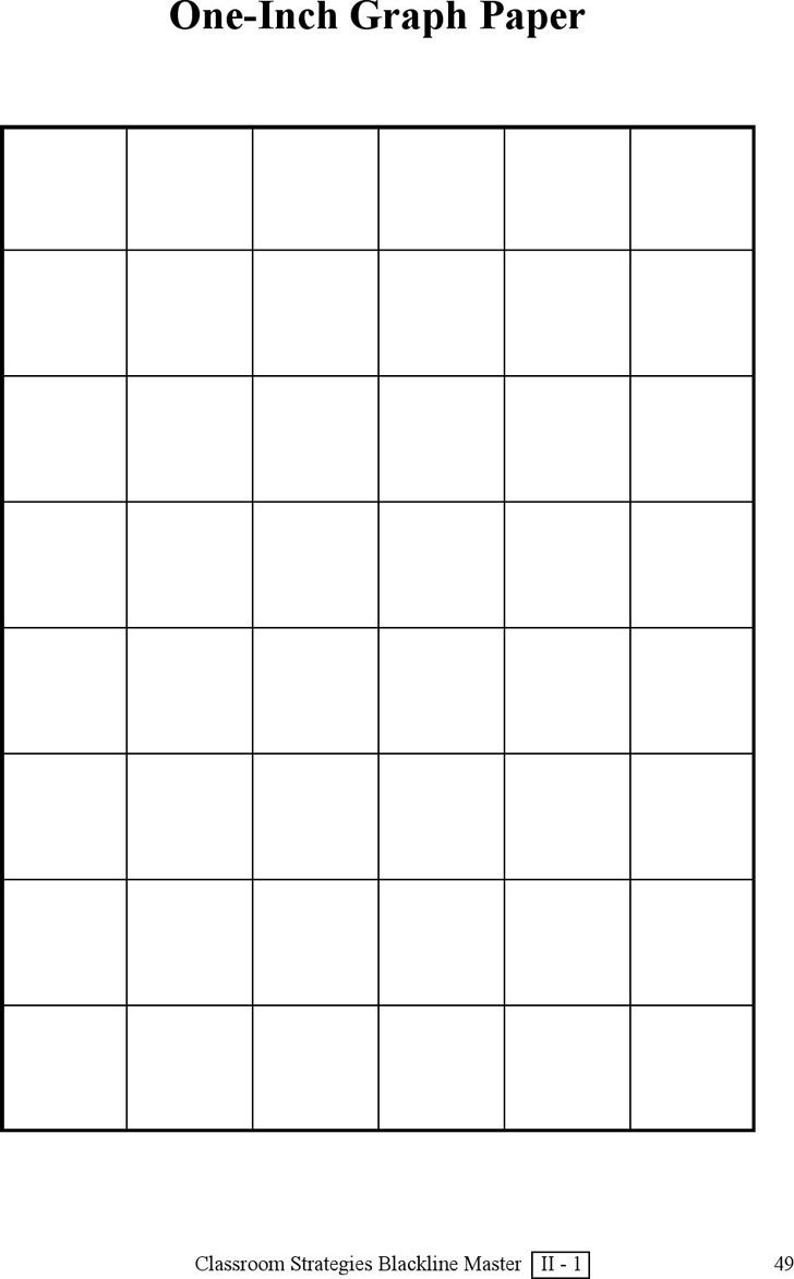 1 Square Equals 1 Inch Graph Paper Printable PDF