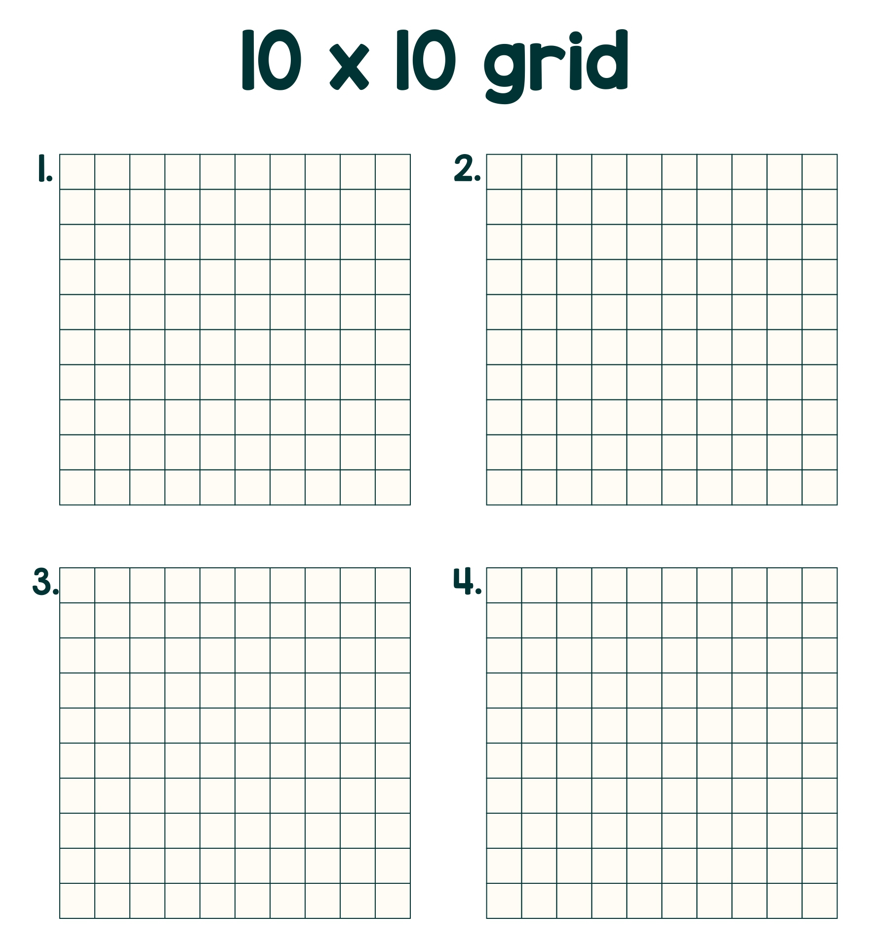 10 Best 10 By 10 Grids Printable Printablee