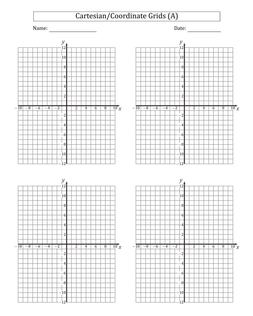 Printable Graph Paper With 4 Graphs