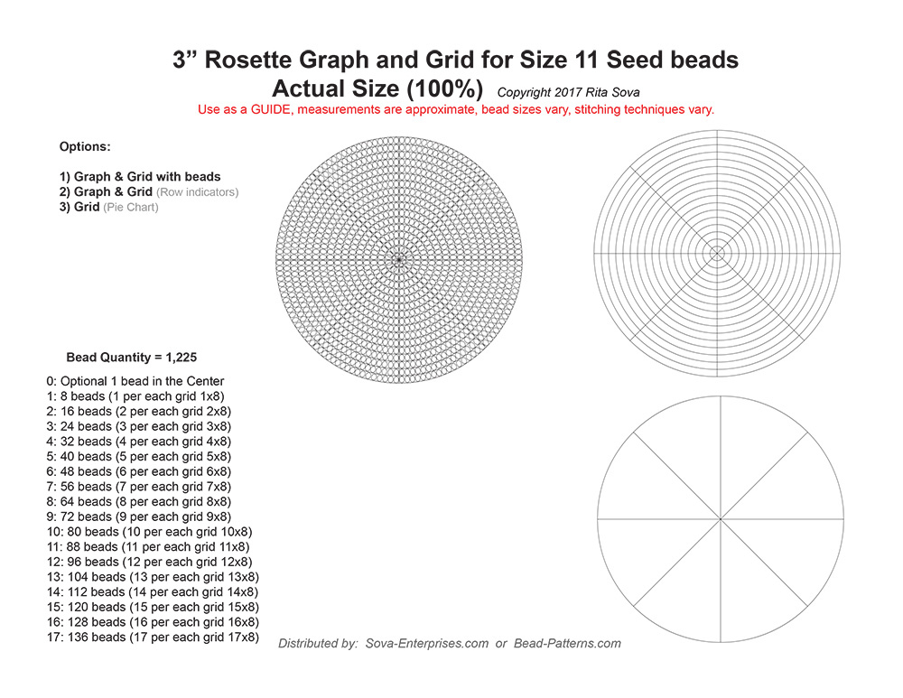 Free Printable Rosette Beading Graph Paper