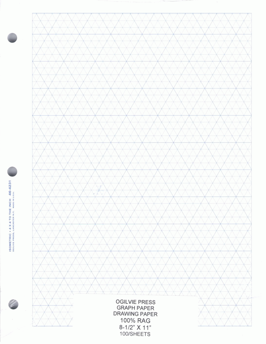 464231 K E Isometric 60 4x4 Grid Graph Paper