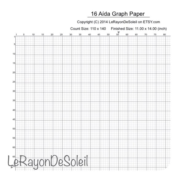 Aida 16 Cross Stitch Graph Paper Grid Template Etsy