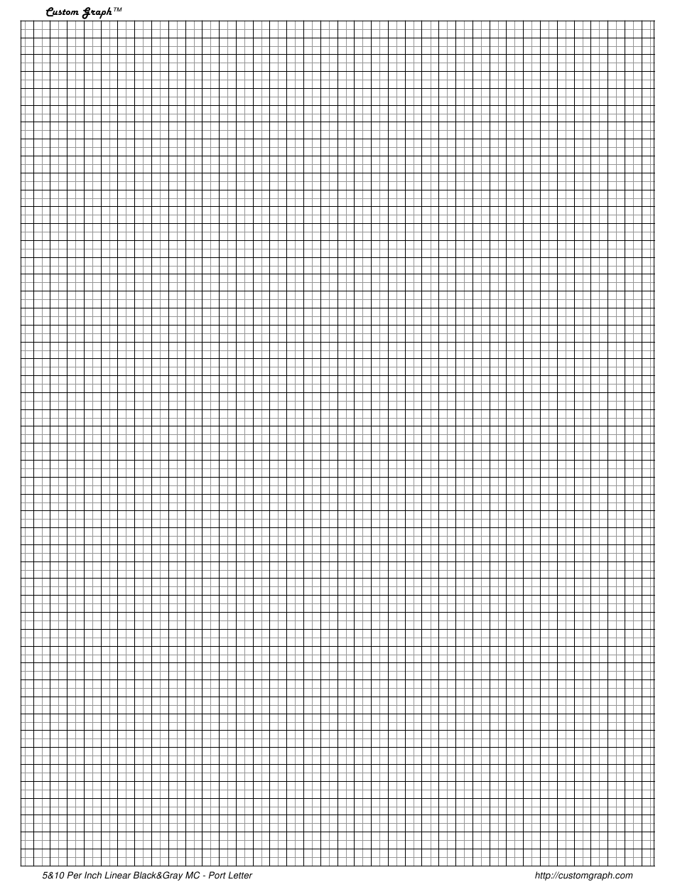 Small Grid Printable Graph Paper Black Lines 10 Per Inch