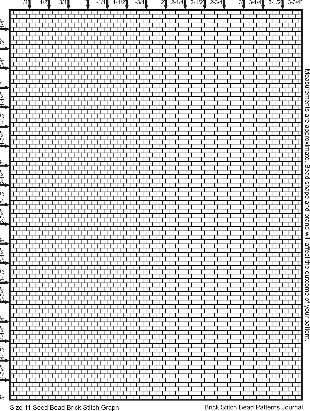 Brick Stitch Bead Patterns Journal Size 11 Seed Bead Brick Stitch