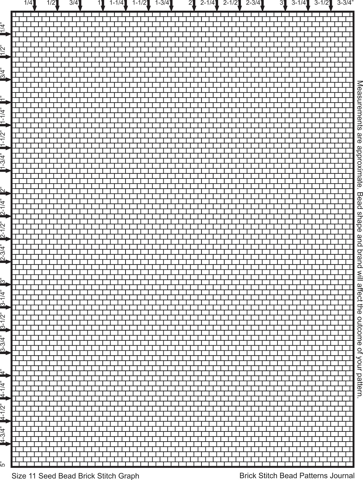 Brick Stitch Bead Patterns Journal Size 11 Seed Bead Brick Stitch 