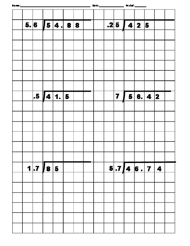 Printable Long Division Problems On Graph Paper