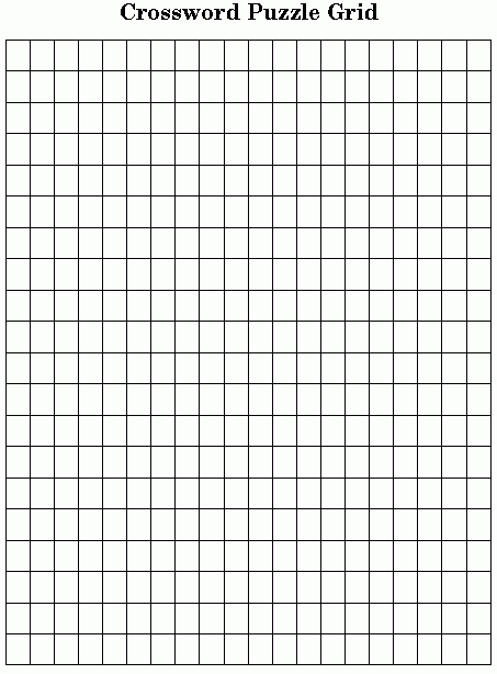 Empty Crossword Template