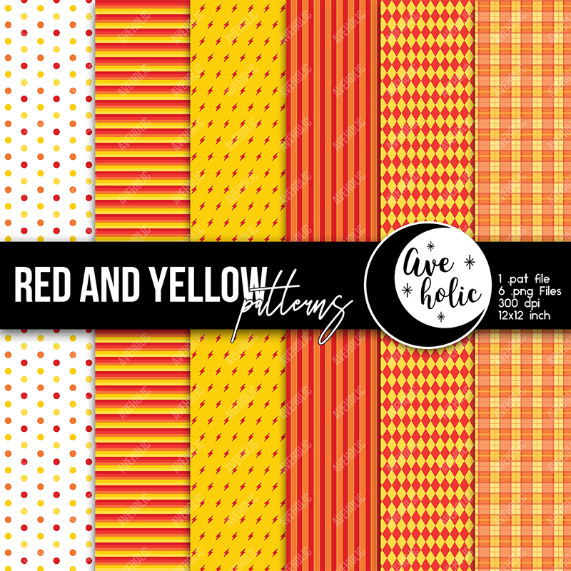 Free Digital Papers Red And Yellow Patterns Seamless For Commercial Use 