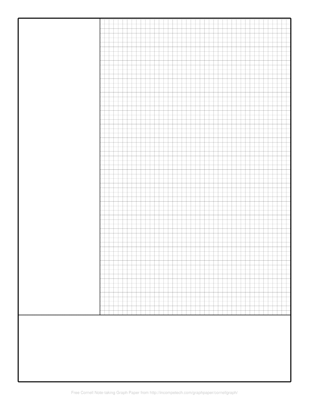 Free Cornell Note Taking Graph Paper