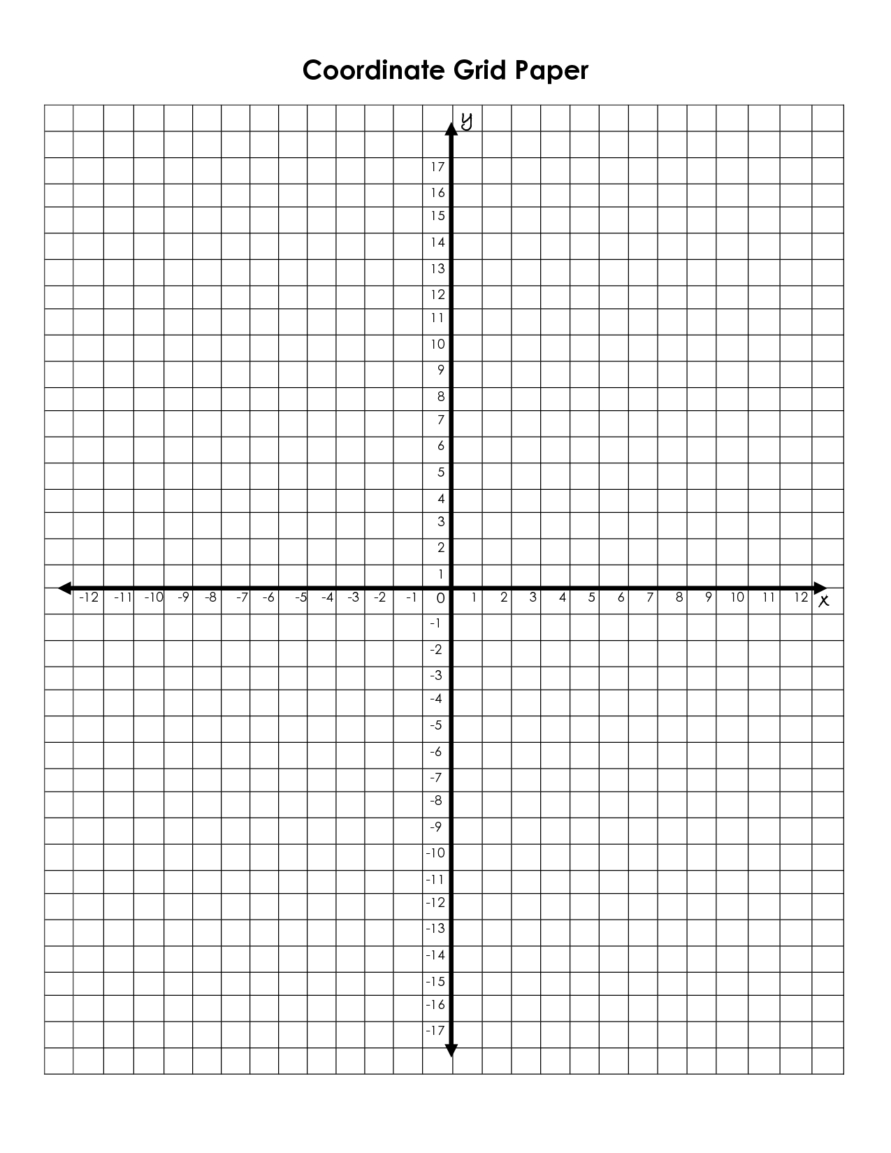 Free Graph Paper With Coordinate Plane