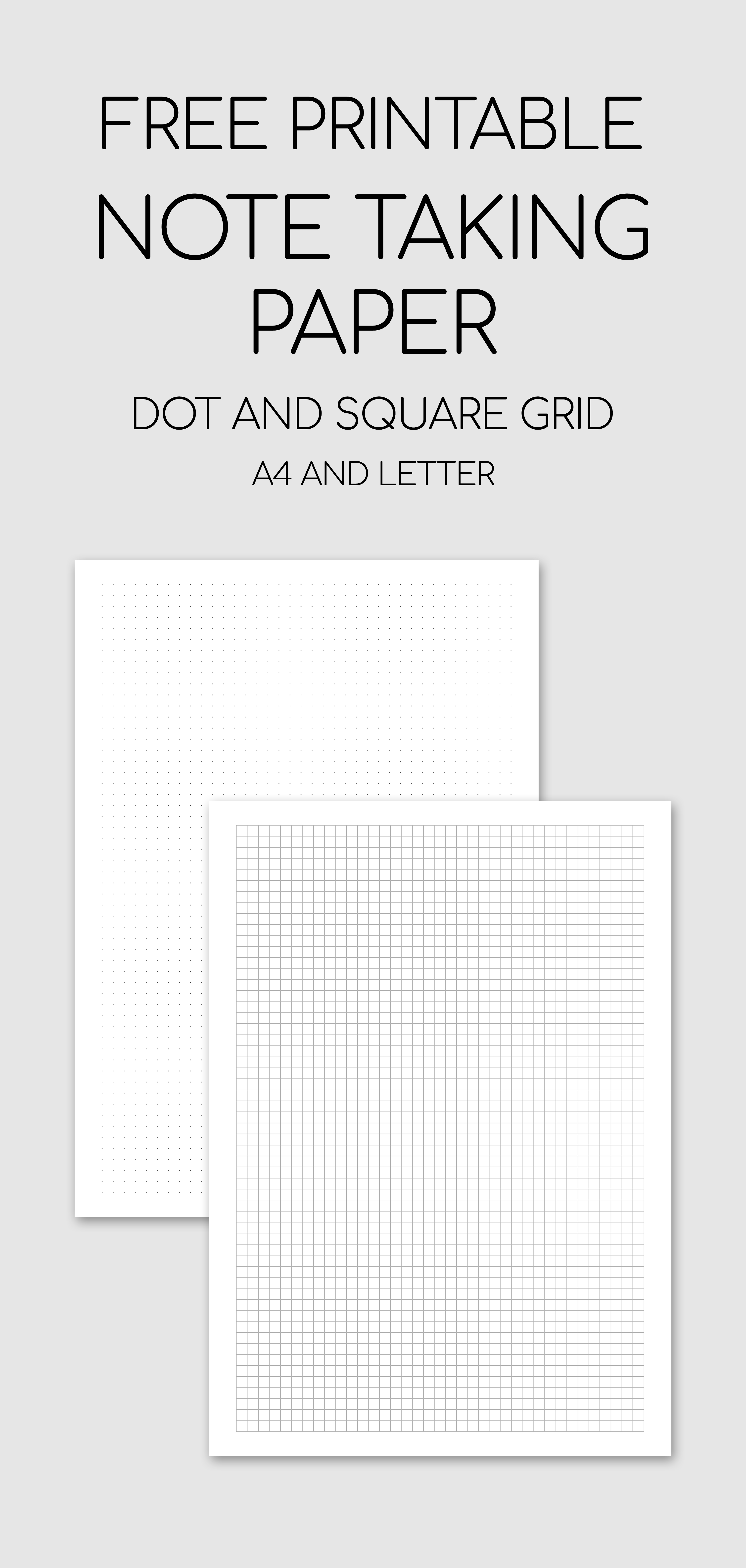 Free Printable Note Taking Paper Dot And Square Grid free printable 