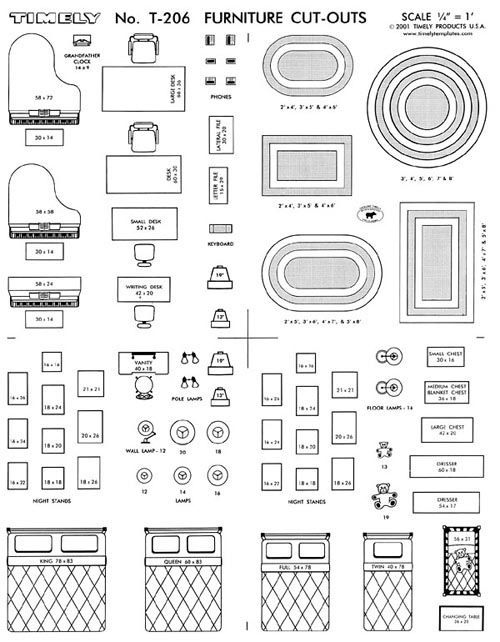 FURNITURE ARRANGING KIT 1 4 Scale Interior Design Interior Design 