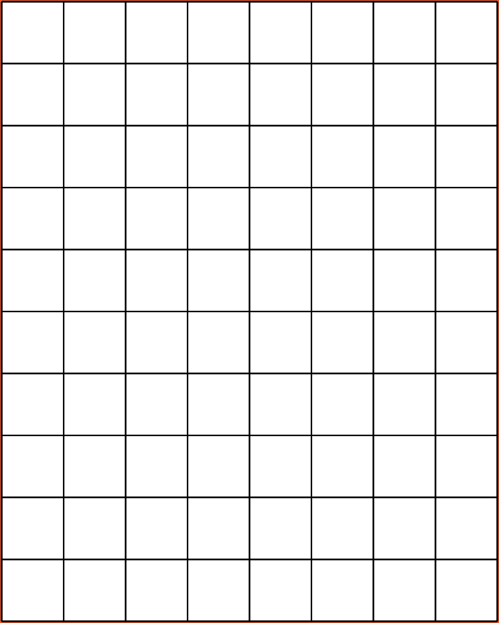 1 Inch Full Size Printable Graph Paper