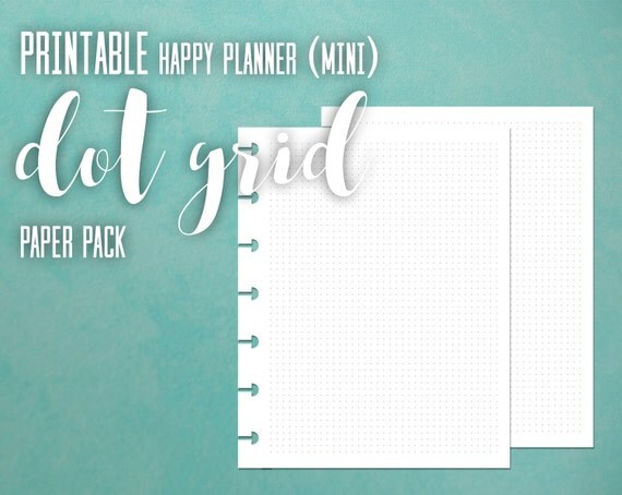 Happy Planner MINI Dot Grid Paper PRINTABLE 4 5x7