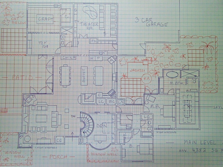 Hand Drawn House Plans Printable Graph Paper