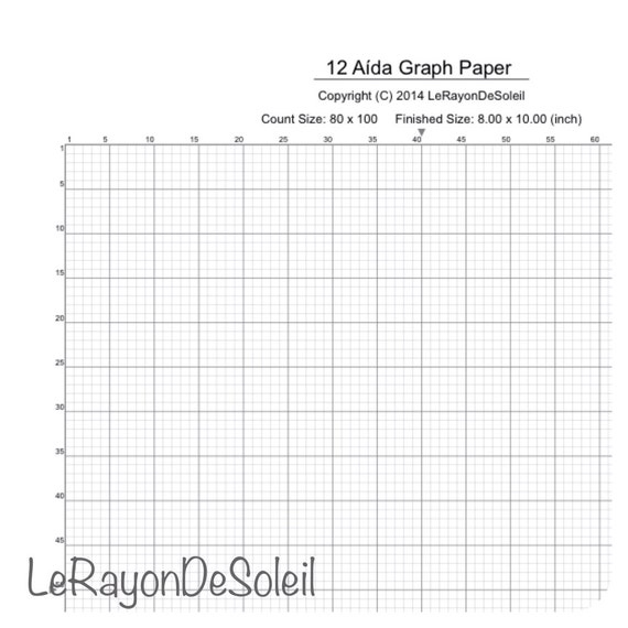 Items Similar To Aida 12 Cross Stitch Graph Paper Grid Template On Etsy