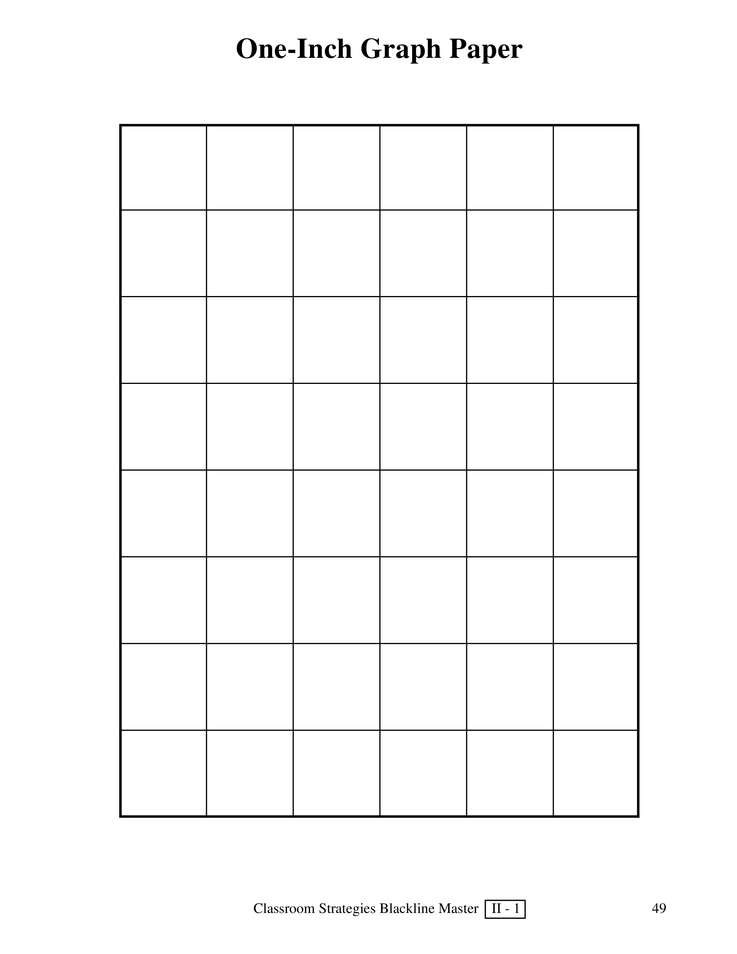 Free Printable 1 Inch Square Graph Paper