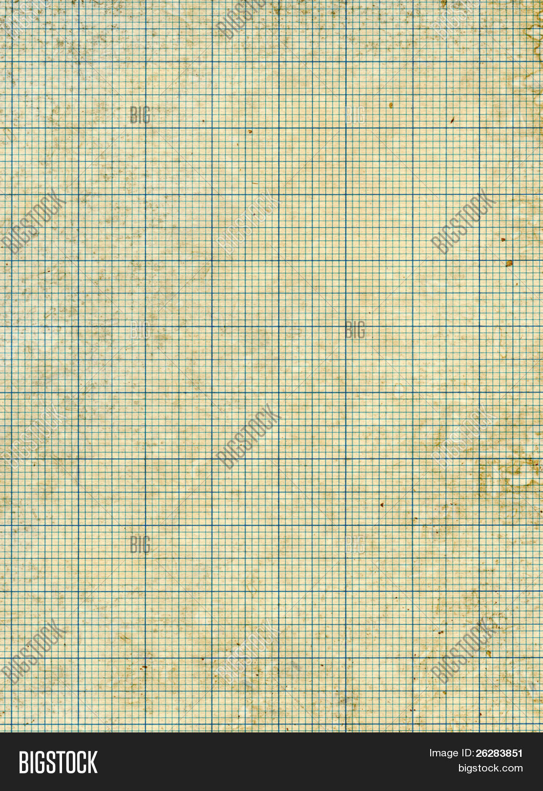 Old Vintage Stained Discolored Dirty Graph Paper Image Stock Photo 