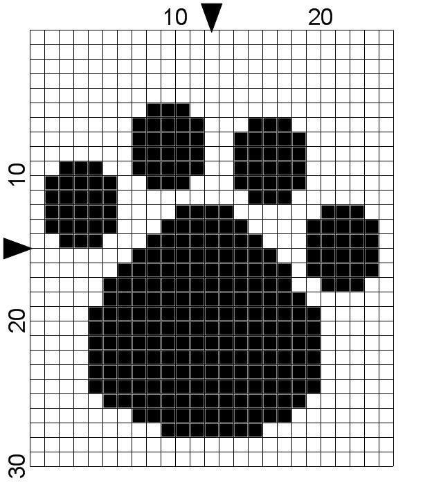 Free Mini Lion Paw Print Graph Paper Pattern