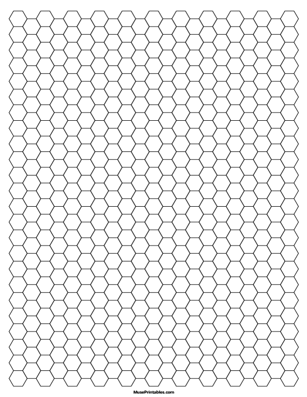 Printable 1 4 Inch Black Hexagon Graph Paper For Letter Paper