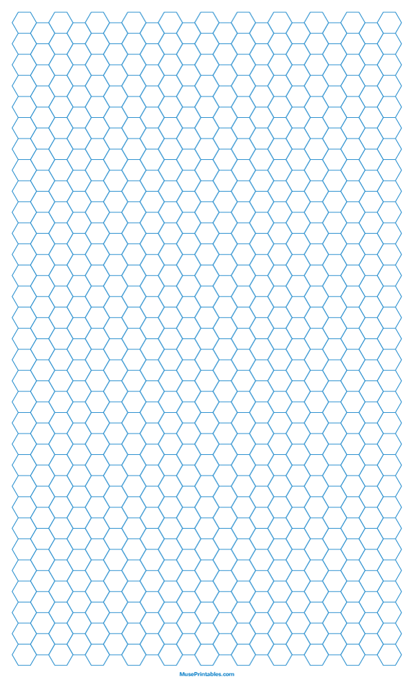 Printable 1 4 Inch Blue Hexagon Graph Paper For Legal Paper