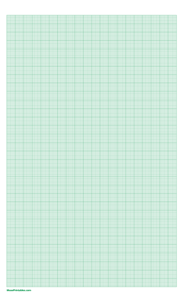 Printable 10 Squares Per Centimeter Green Graph Paper For Legal Paper