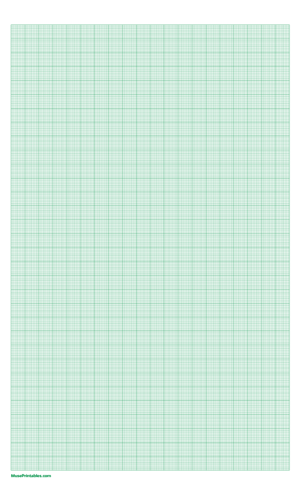 Printable 10 Squares Per Centimeter Green Graph Paper For Legal Paper 