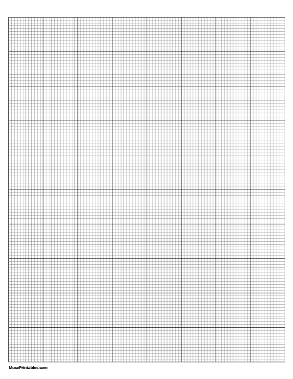 Printable 12 Squares Per Inch Black Graph Paper For Letter Paper