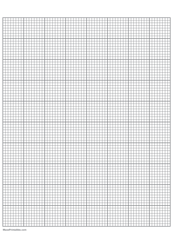Printable 8 Squares Per Inch Gray Graph Paper For A4 Paper