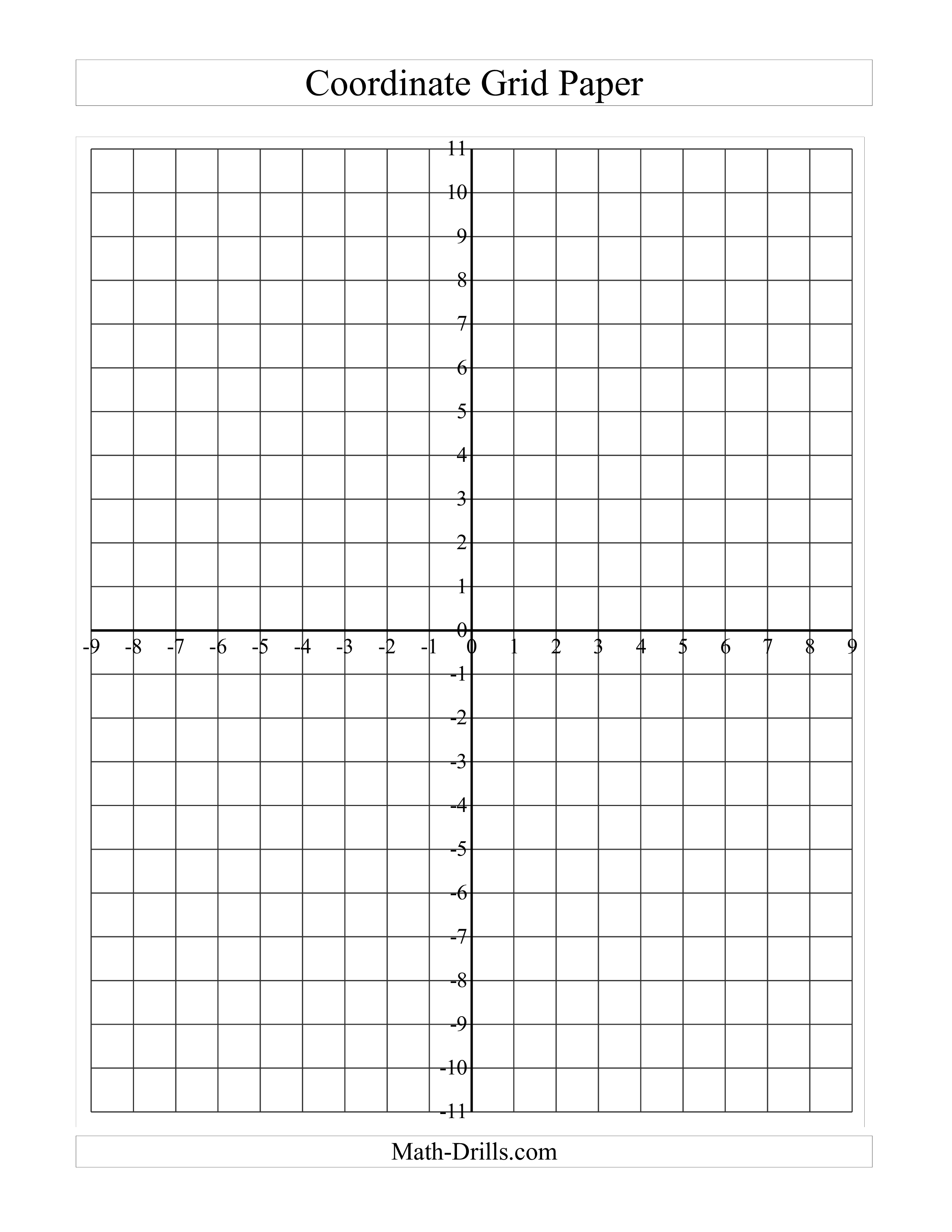 Free Printable Coordinate Plane Graph Paper