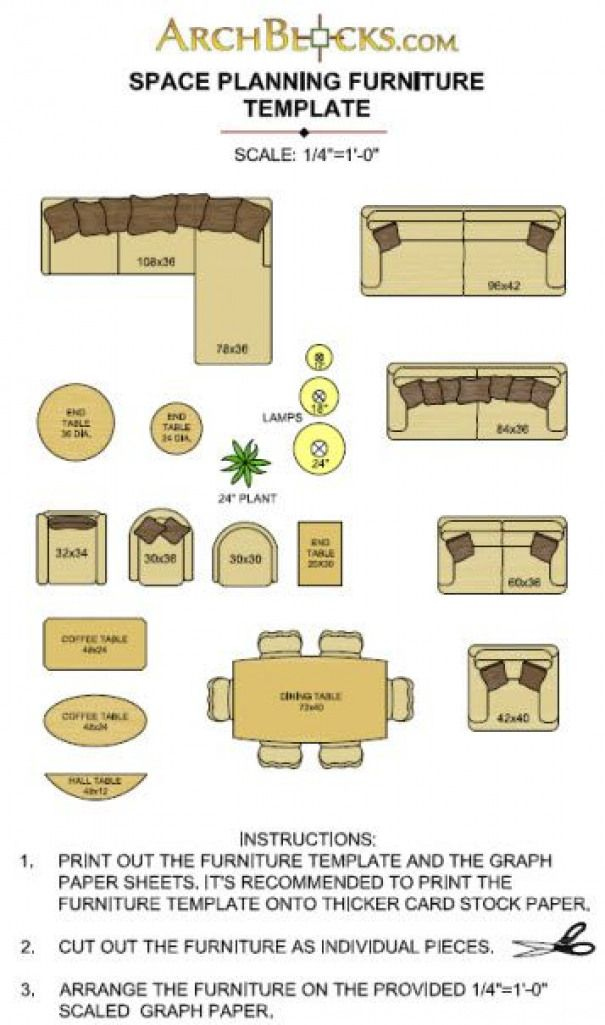 Printable Furniture Templates 1 4 Inch Scale Free Graph Paper For 