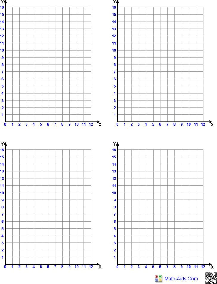 Printable Graph Paper With Axis 4 Per Page In 2021 Printable Graph 