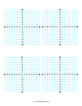 Printable Multiple Coordinate Graphs 4 per Page