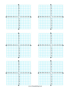 Printable Graph Paper 6 Per Page With Axis Free