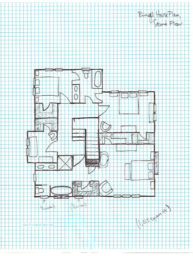 Ringel House Plan Graph Paper Second Floor Drawing House Plans 