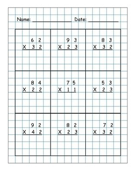 Free Multiplication By A 2 Digit On Graph Paper