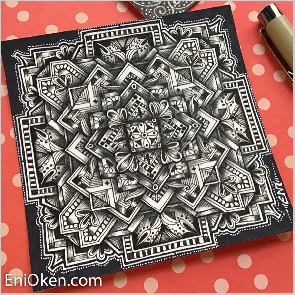 Square Medallion Eni Oken Graph Paper Art Zentangle Patterns 