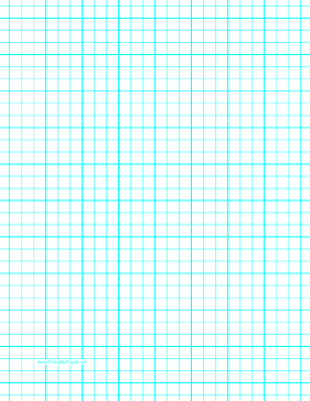 This Letter sized Graph Paper Has Three Aqua Blue Lines Every Inch Plus 