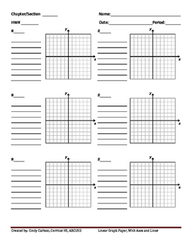XY Graph Paper Masters By Cindy Carlson Teachers Pay Teachers