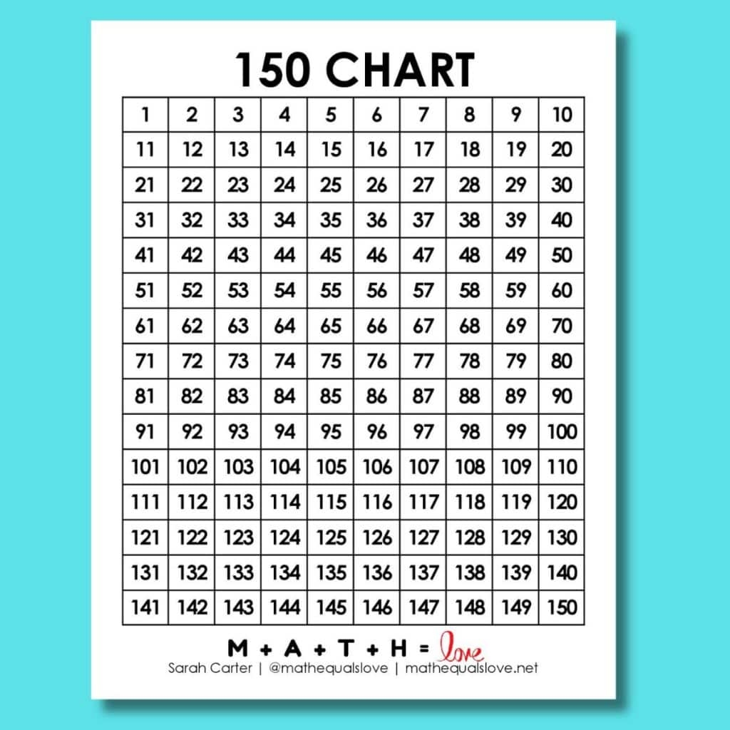 100 Number Grid Printable