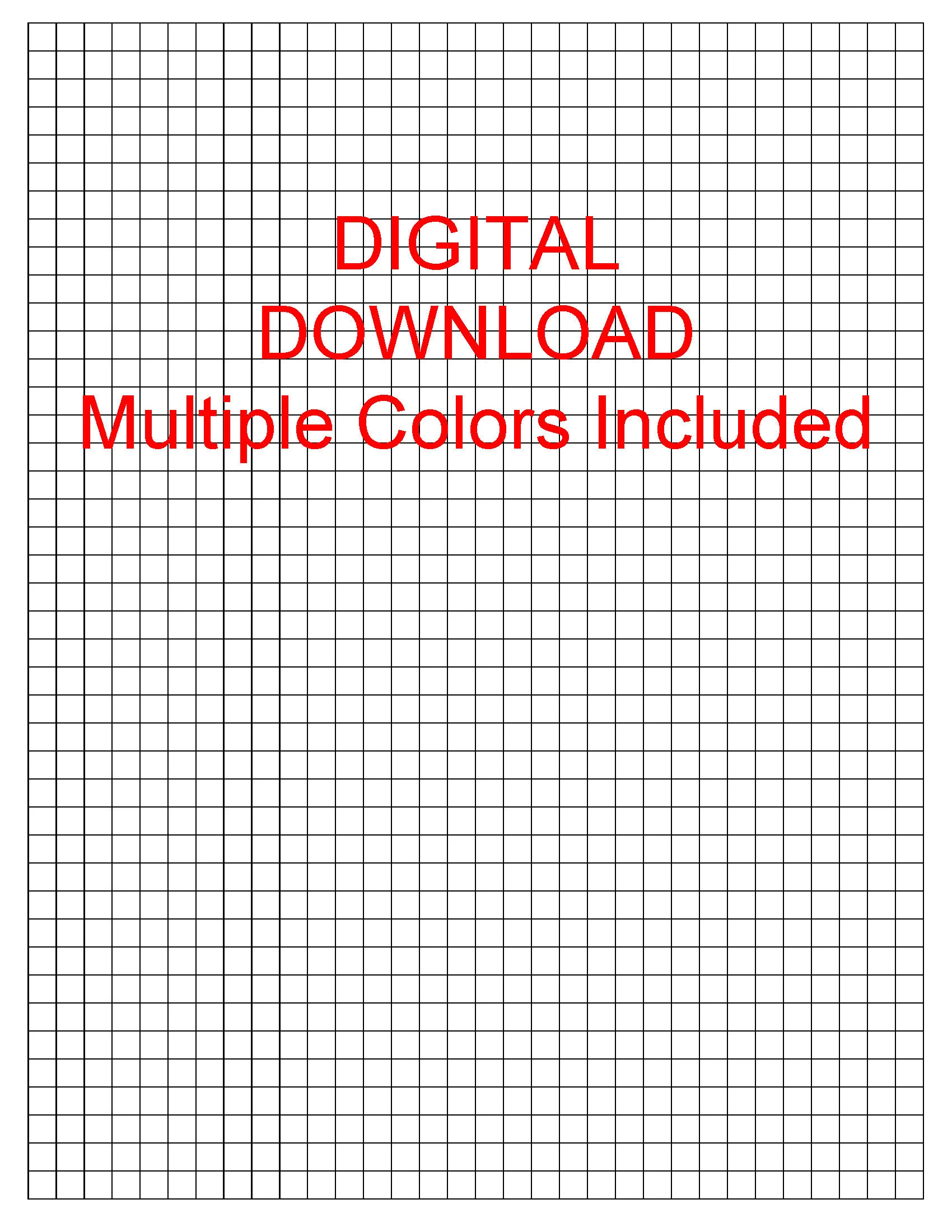 1 4 0 25 inch printable graph paper includes multiple grid color options etsy