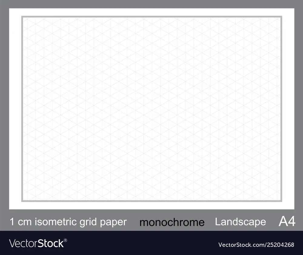 1 Cm A3 Isometric Grid Paper Royalty Free Vector Image