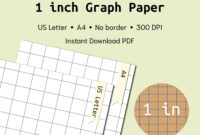 1 Inch Printable Graph Paper Etsy