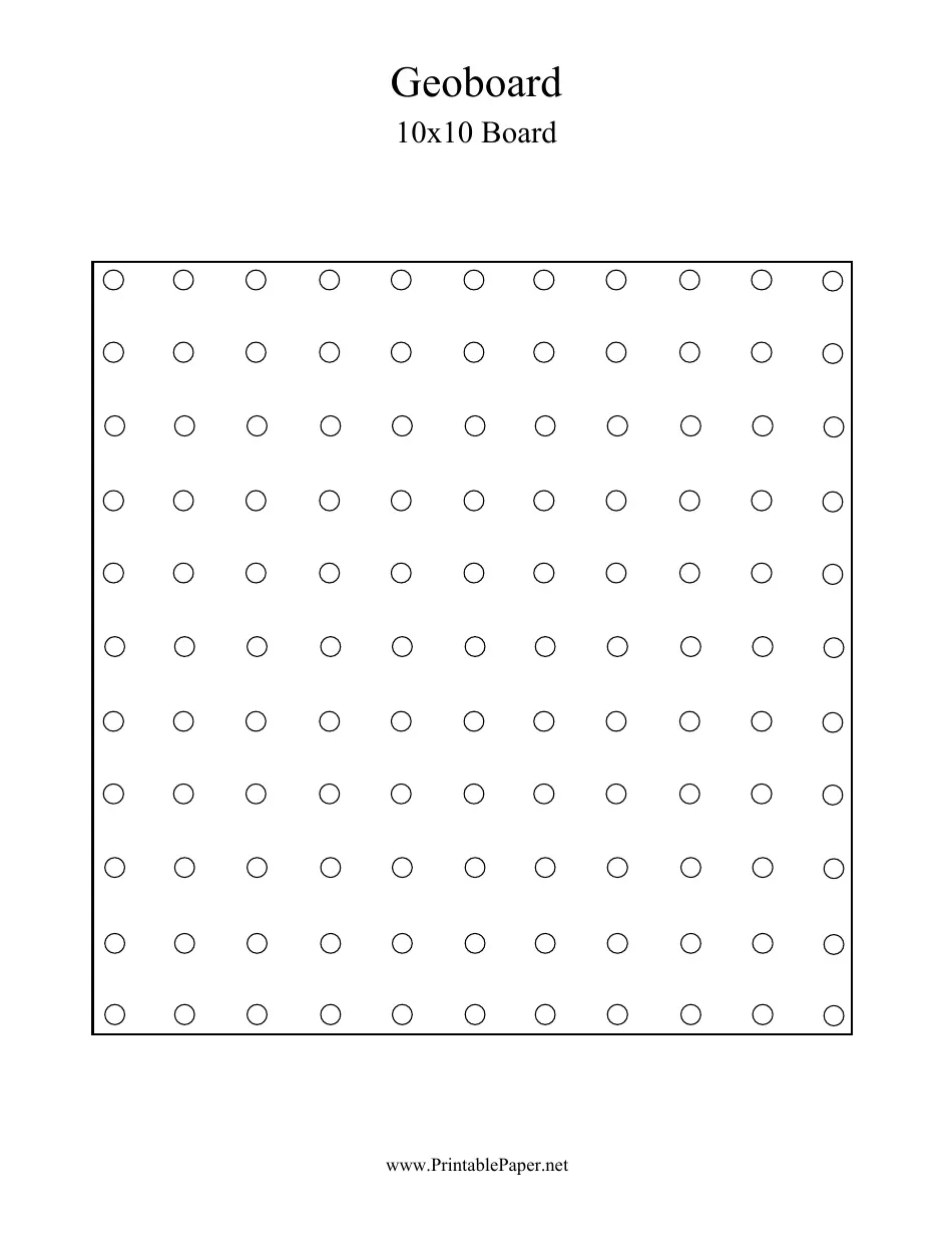10x10 Geoboard Template Download Printable PDF Templateroller