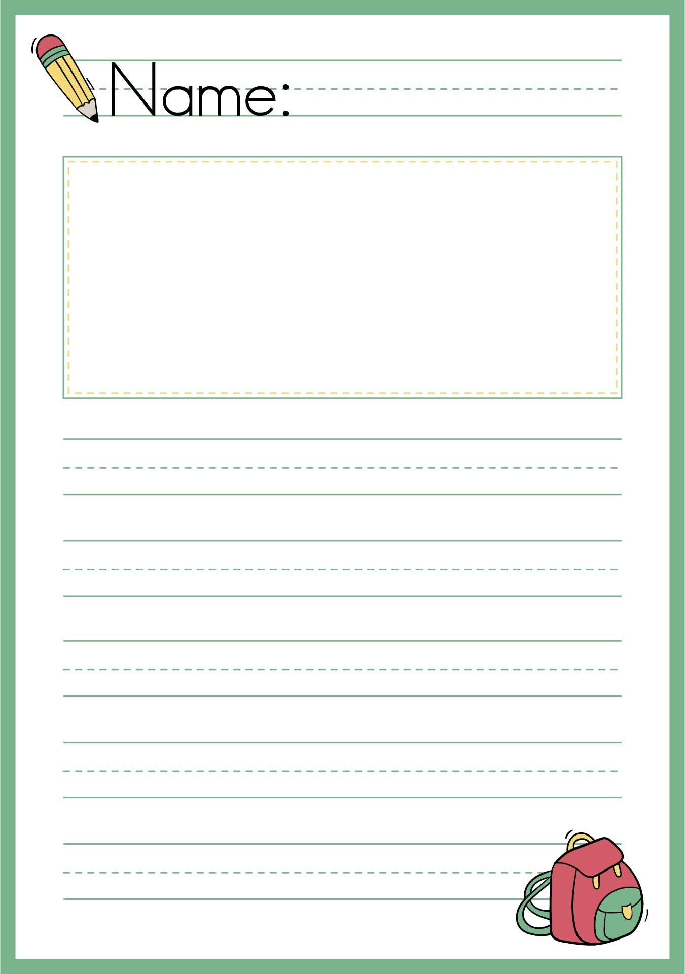 1st Grade Writing Paper 10 Free PDF Printables Printablee Worksheets Library