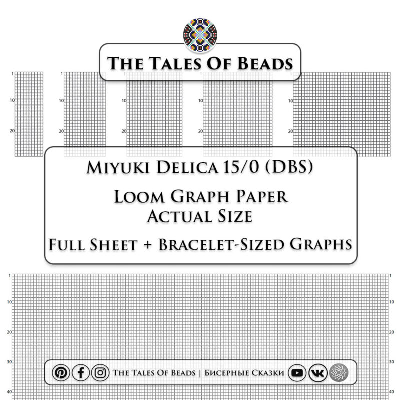 2 Drop Peyote Graph Paper Miyuki Delica 11 0 Actual Size Beading Graphs