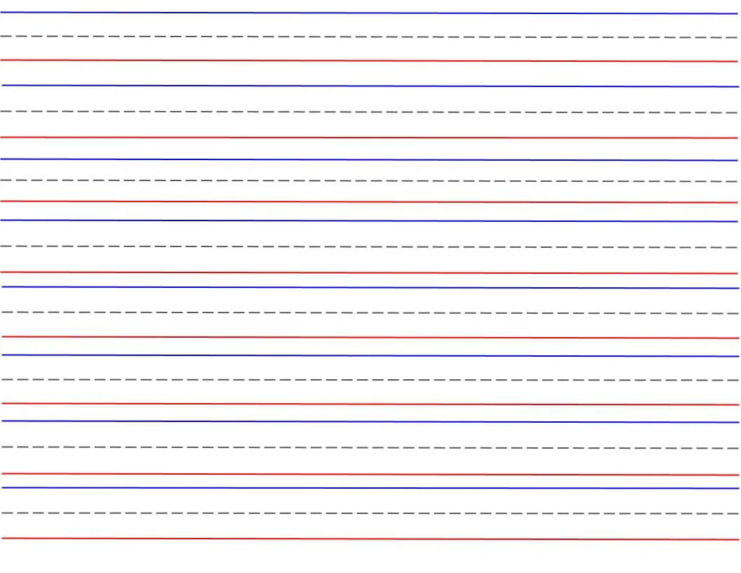 2 Printable Lined Handwriting Paper Red Bottom Blue Top Writing Practice Worksheet Pages Printable Digital Download Etsy