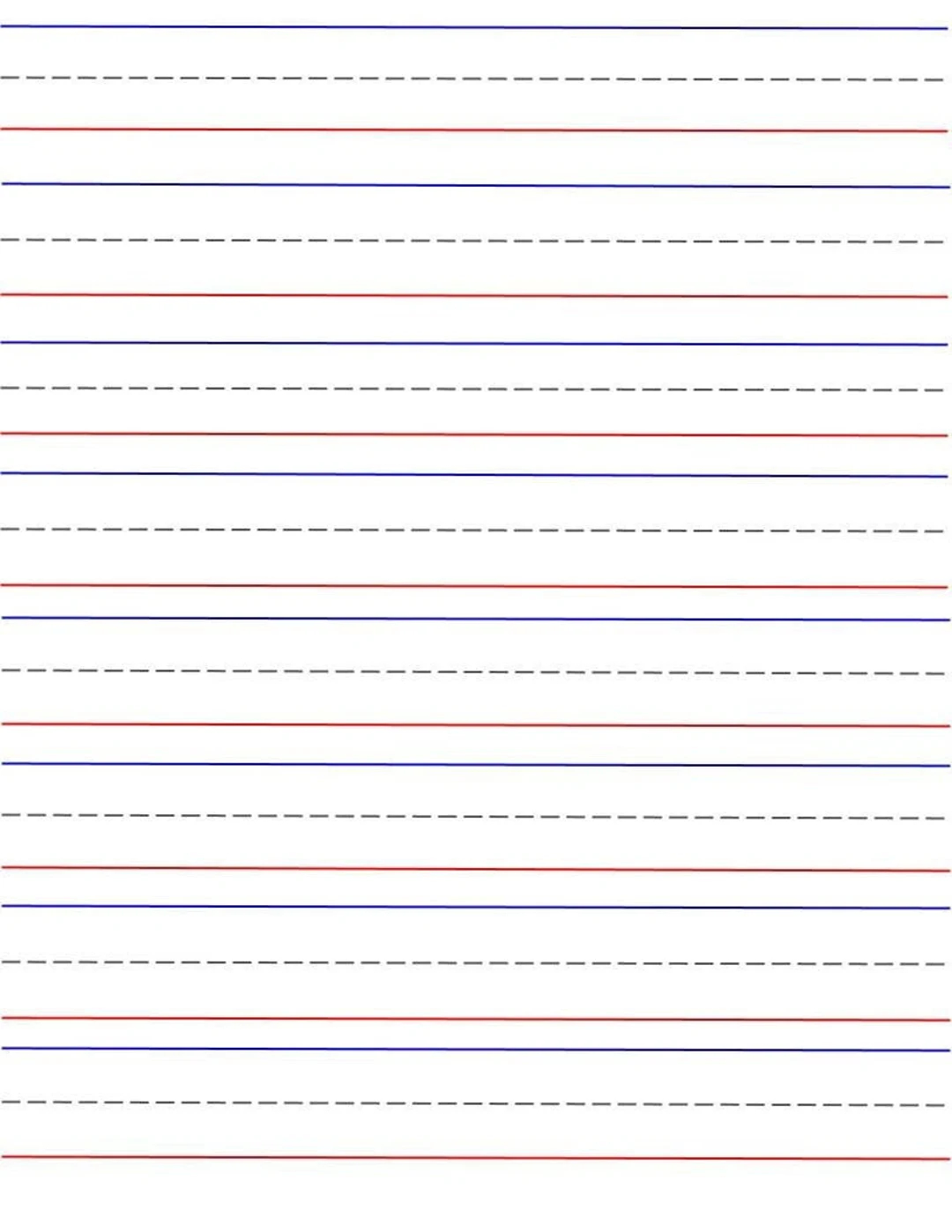 2 Printable Lined Handwriting Paper Red Bottom Blue Top Writing Practice Worksheet Pages Printable Digital Download Etsy