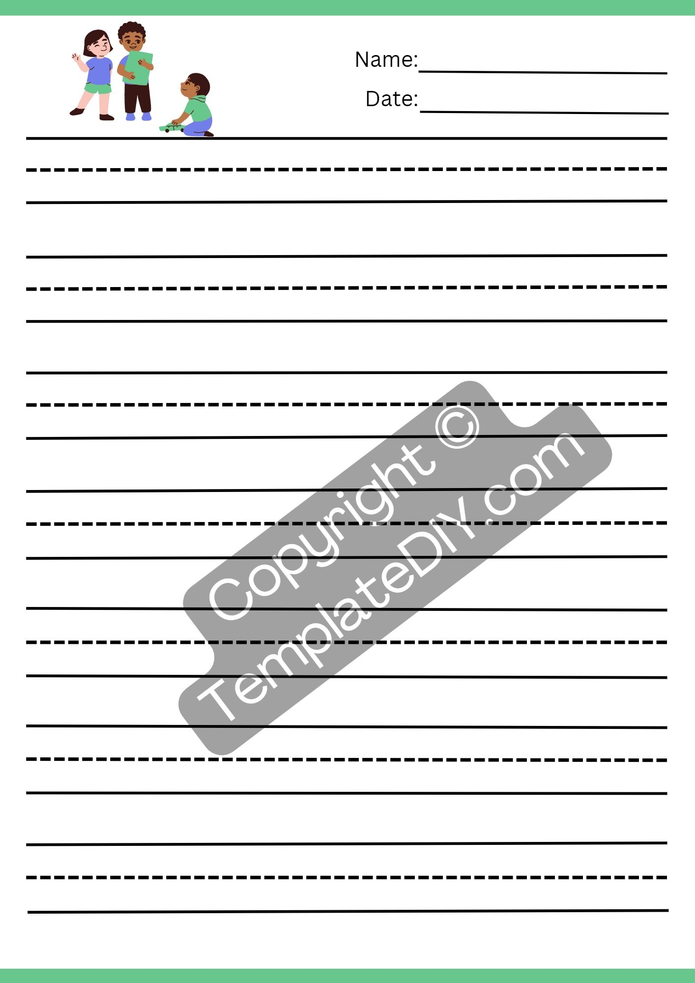 2nd Grade Writing Paper Printable Template PDF Word