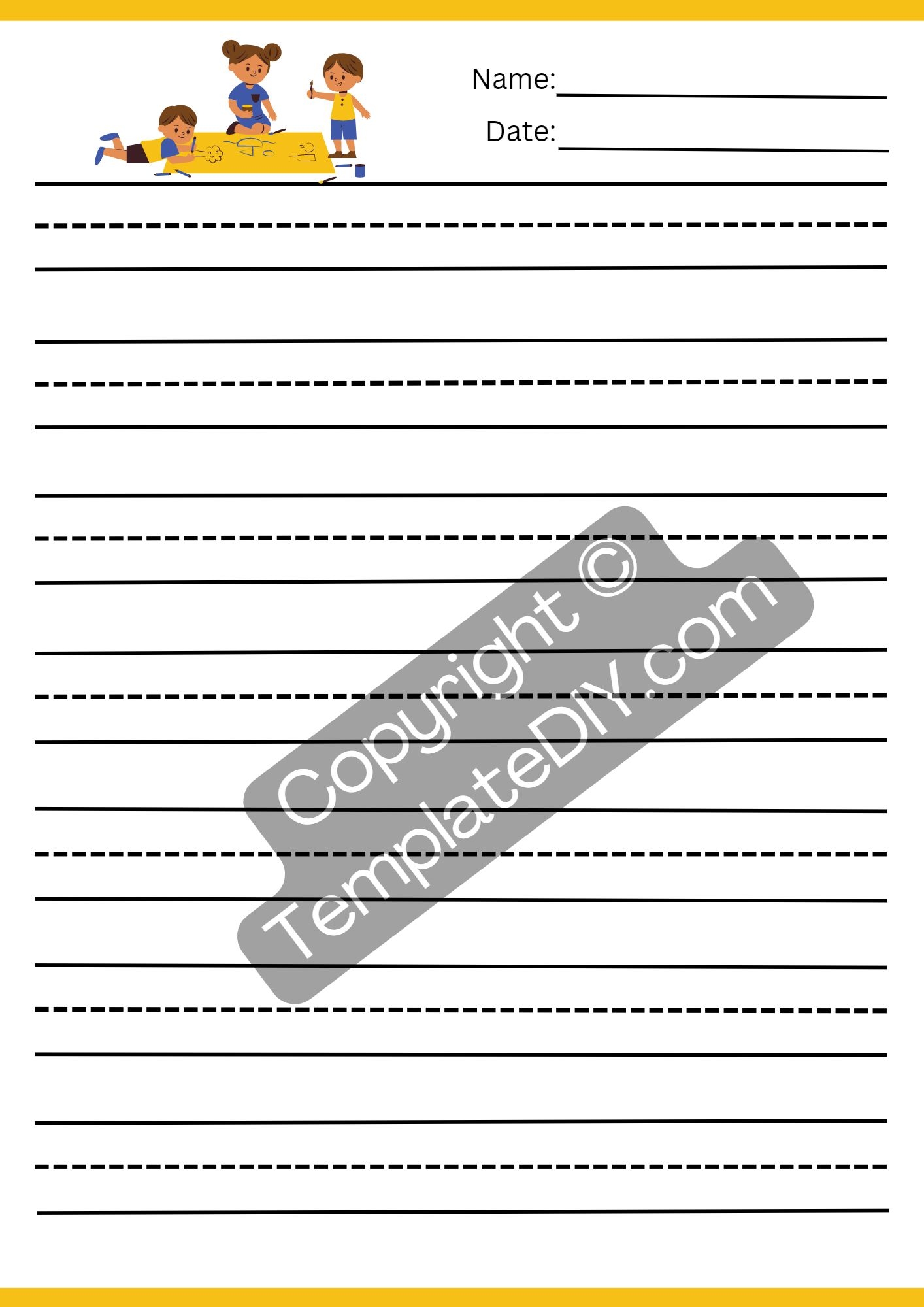 2nd Grade Writing Paper Printable Template PDF Word
